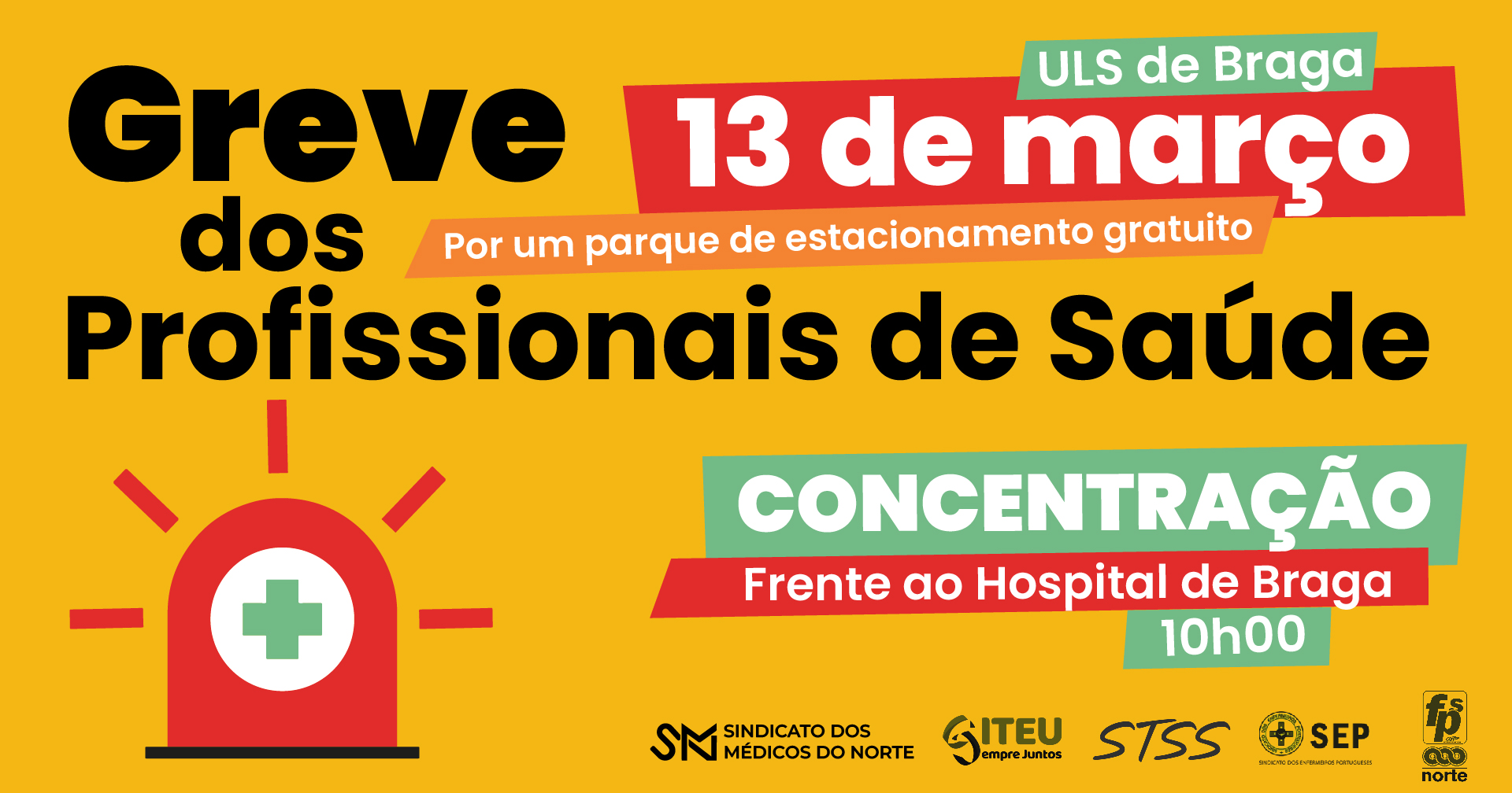 Profissionais de Saúde da ULS de Braga em greve contra parque que lucra à custa de quem trabalha